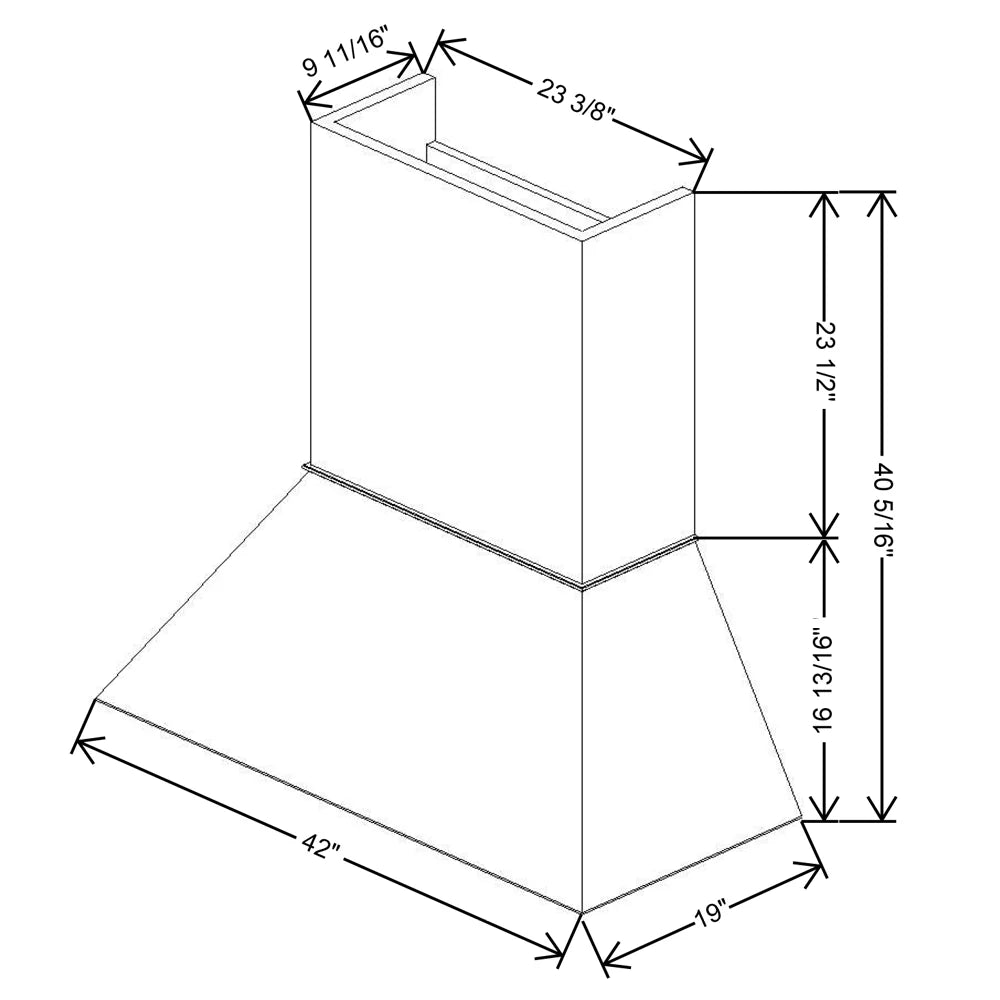 Fabuwood Allure Galaxy Timber 42"W Euro Hood